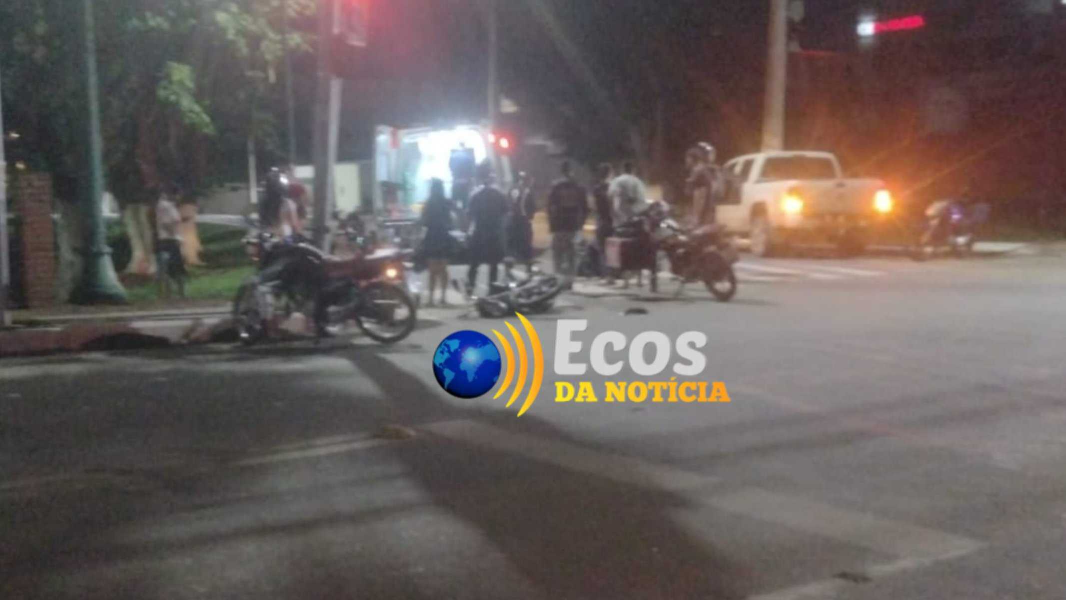 Colisão entre motocicletas, deixa duas pessoas feridas na capital