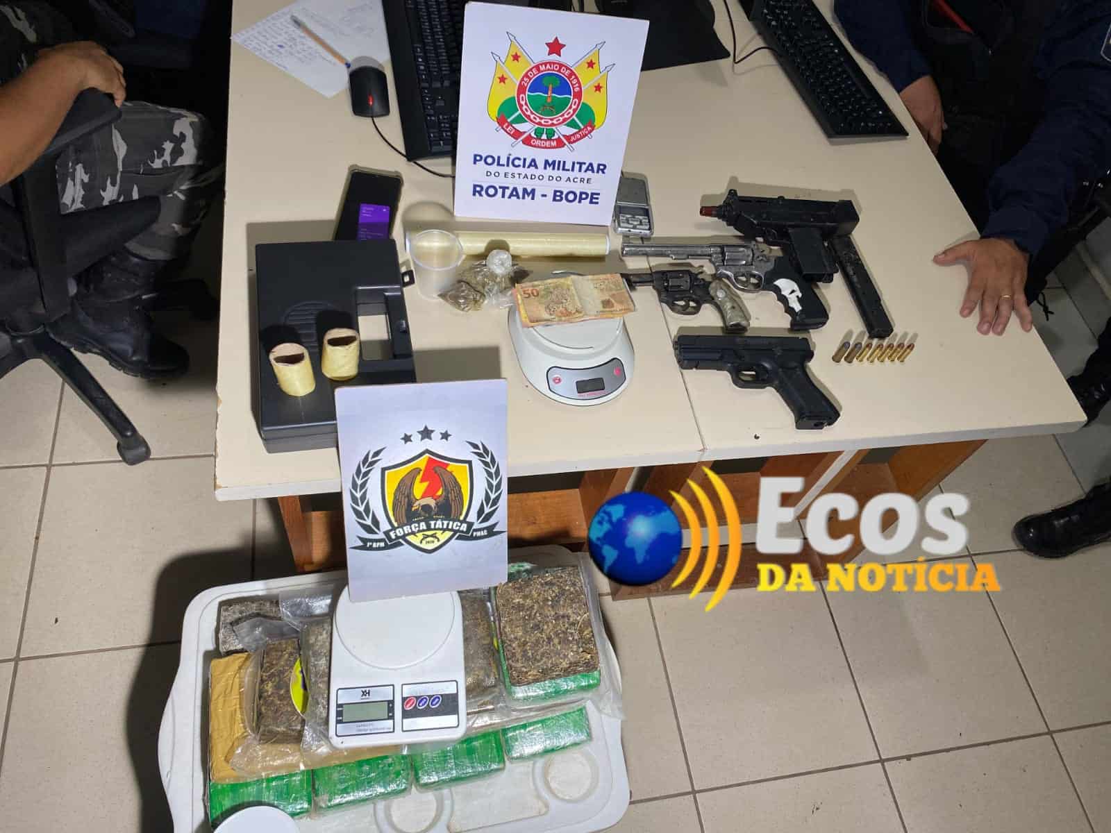 Polícia recebe denúncia e prende detento monitorado com armas, droga e dinheiro