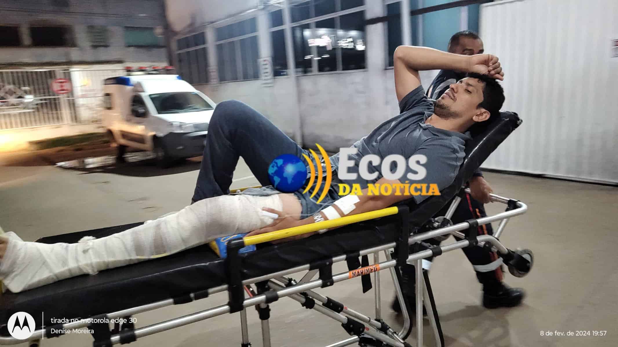 Trabalhador  fica ferido após cair de escada de 3 metros de altura