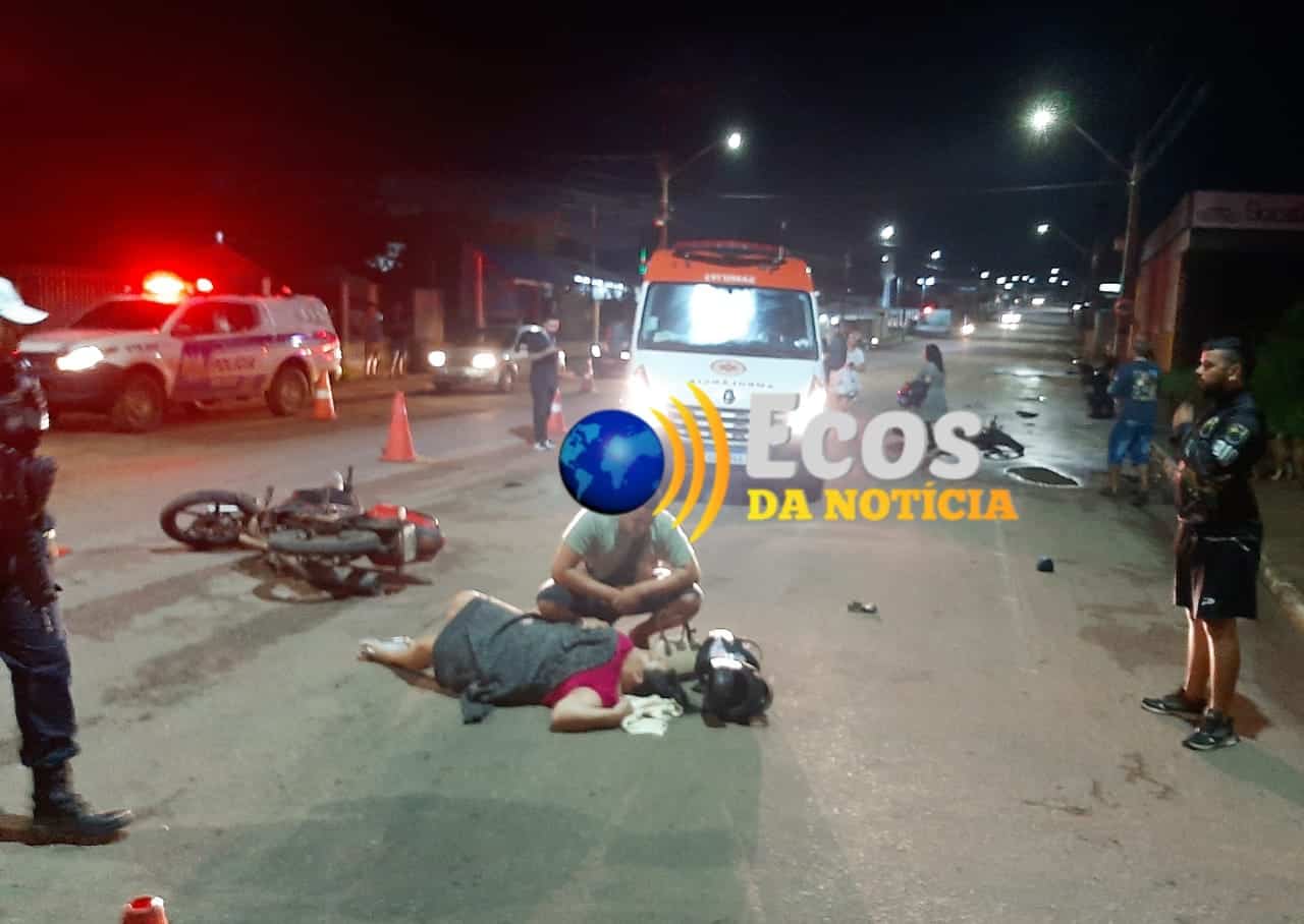 Colisão entre motocicletas deixa duas pessoas feridas na capital