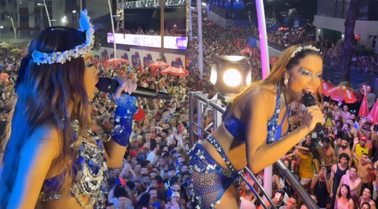 Anitta interrompe show em trio elétrico e grita para pegarem ladrão; veja vídeo