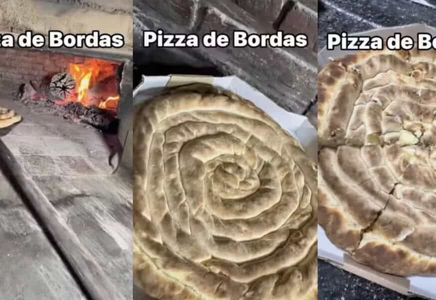 Pizza de borda da Marquezolo Pizzaria — Foto: Reprodução