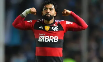 FvUd_SPXwAEEm_A-e1683243208873 Gabigol comemora o gol que fez dele o maior artilheiro brasileiro da LibertadoresCrédito: Reprodução/Twitter CONMEBOL Libertadores