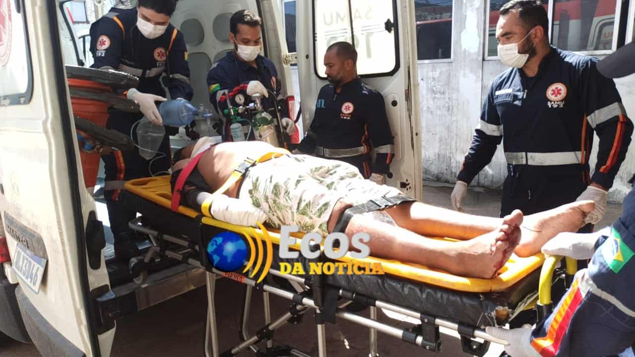 Colisão entre motocicletas deixa homem gravemente ferido