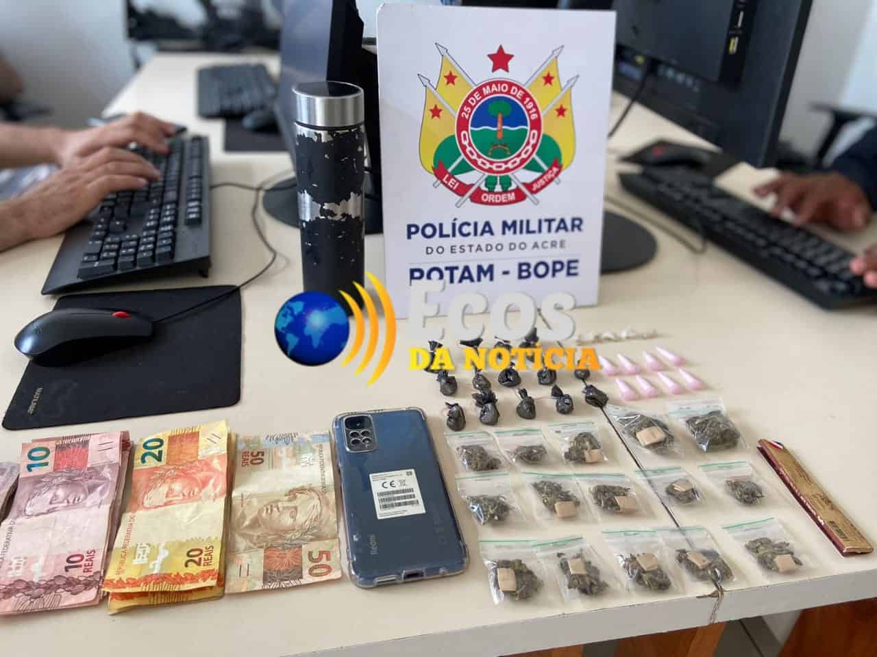 Polícia Militar prende dupla por tráfico de drogas em Rio Branco