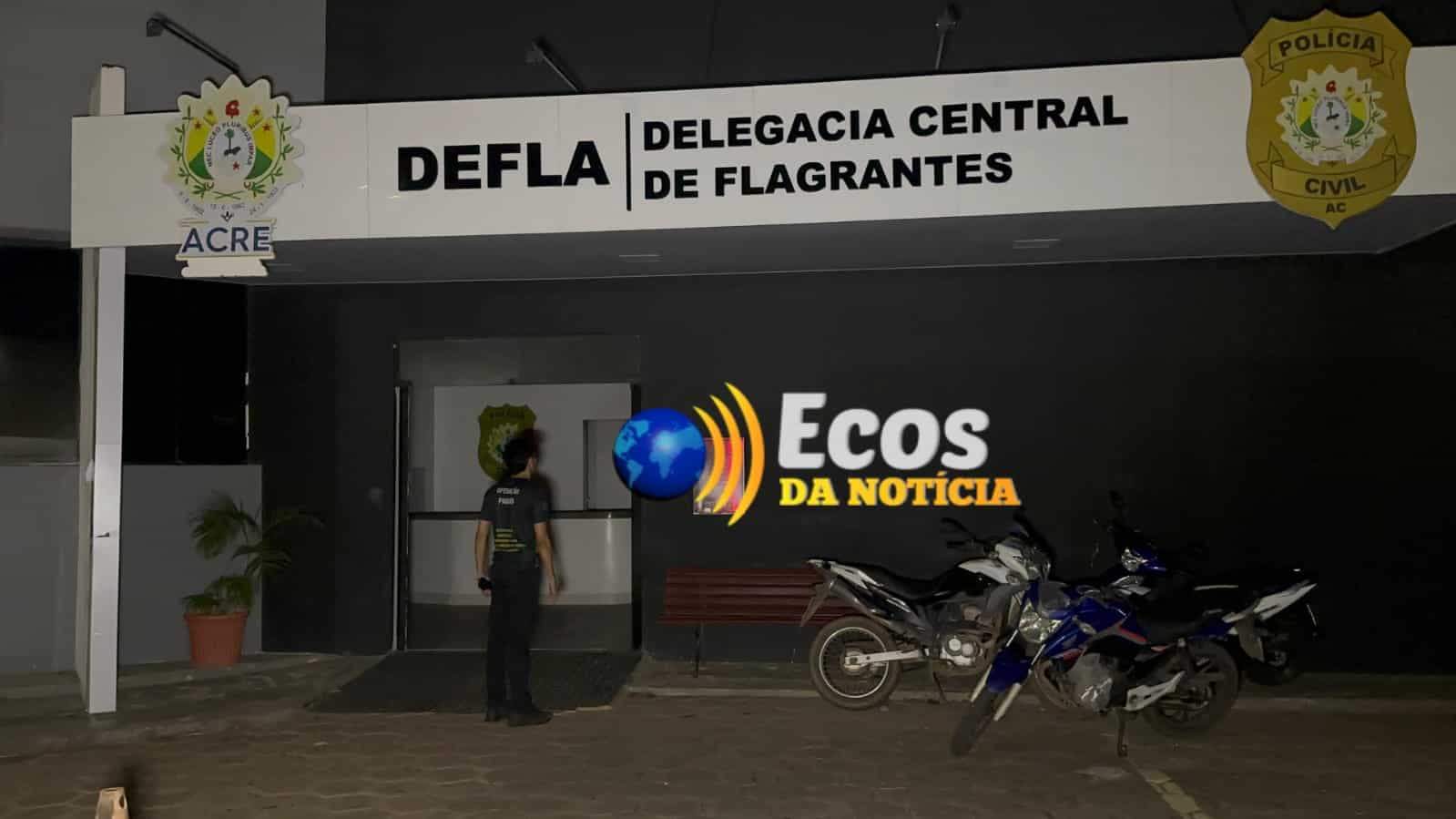 Incêndio na DEFLA  em Rio Branco mobiliza Policiais Civis e Corpo de Bombeiros