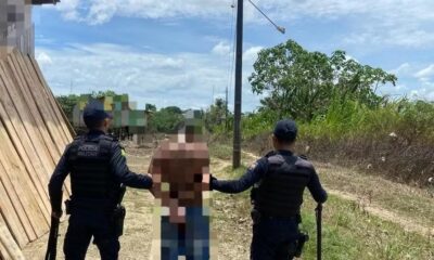 Suspeito foi preso em uma área próxima ao Igarapé Preto, em Cruzeiro do Sul — Foto: 6º BPM