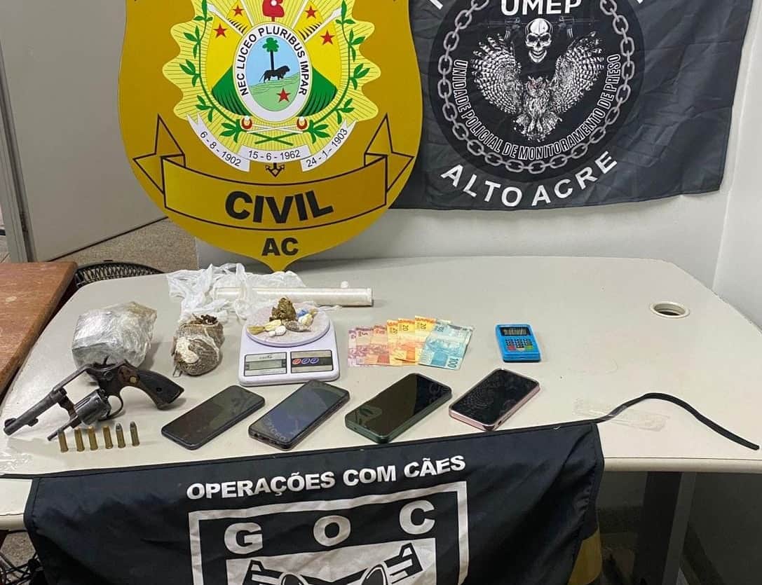 Polícias Militar, Civil e Penal apreendem um quilo de entorpecente em Epitaciolândia