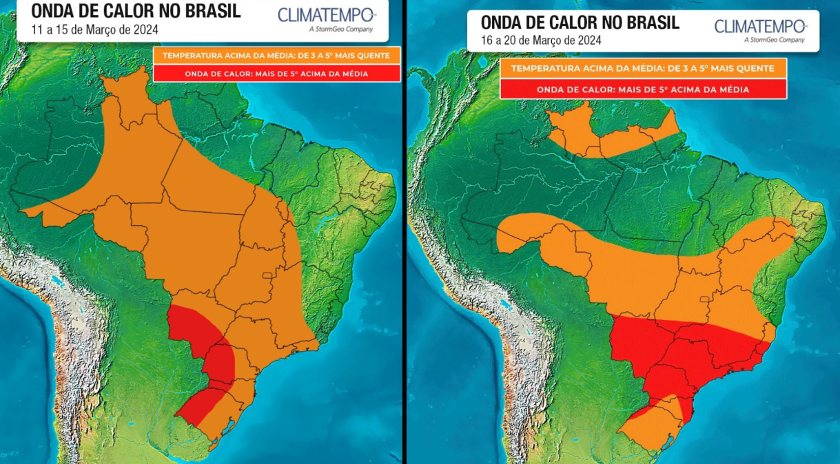Novo mapa: Onda de calor sufocante será maior e vai até o fim do verão, diz Climatempo