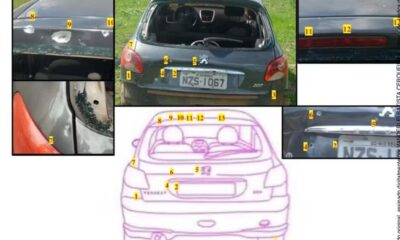 Laudo pericial mostra que veículo foi atingido 13 vezes por tiros de fuzil — Foto: Reprodução