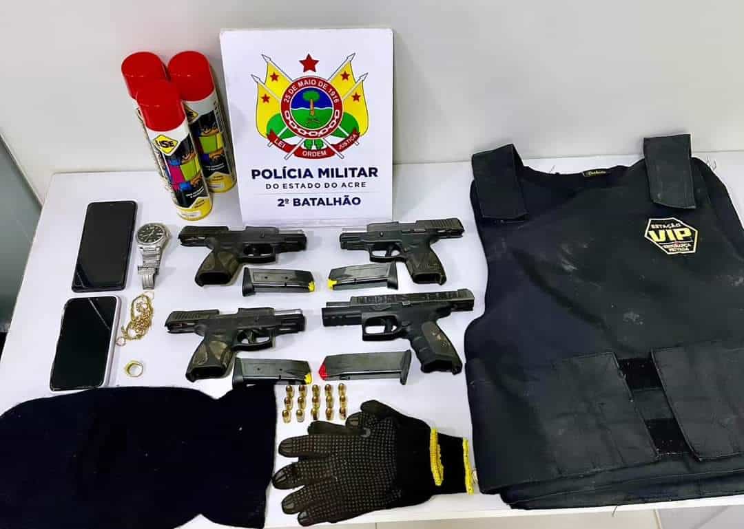 Quatro armas são apreendidas e quarteto é preso no Belo Jardim II