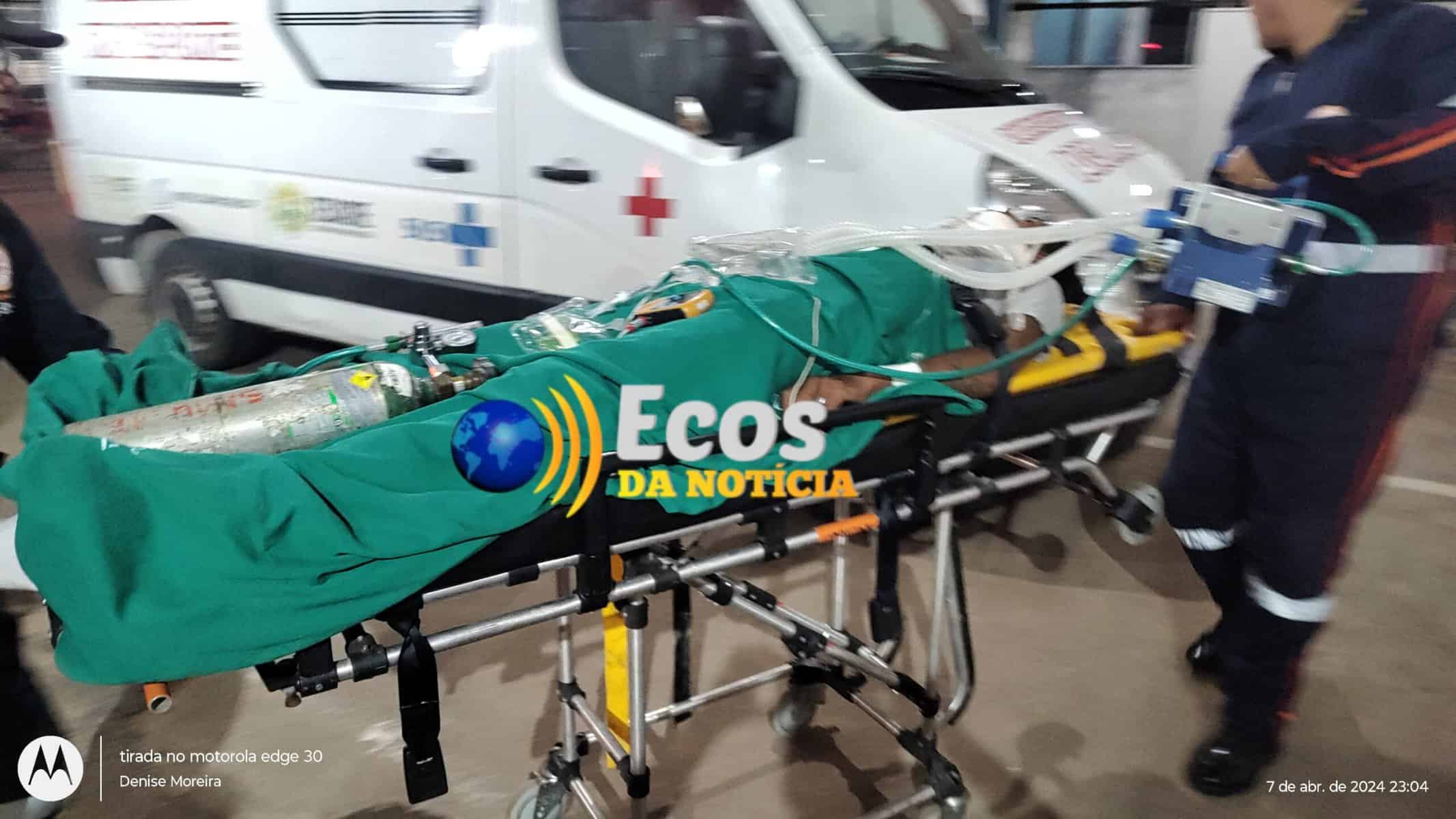 Em Sena Madureira, colisão entre caminhonete e moto deixa homem ferido