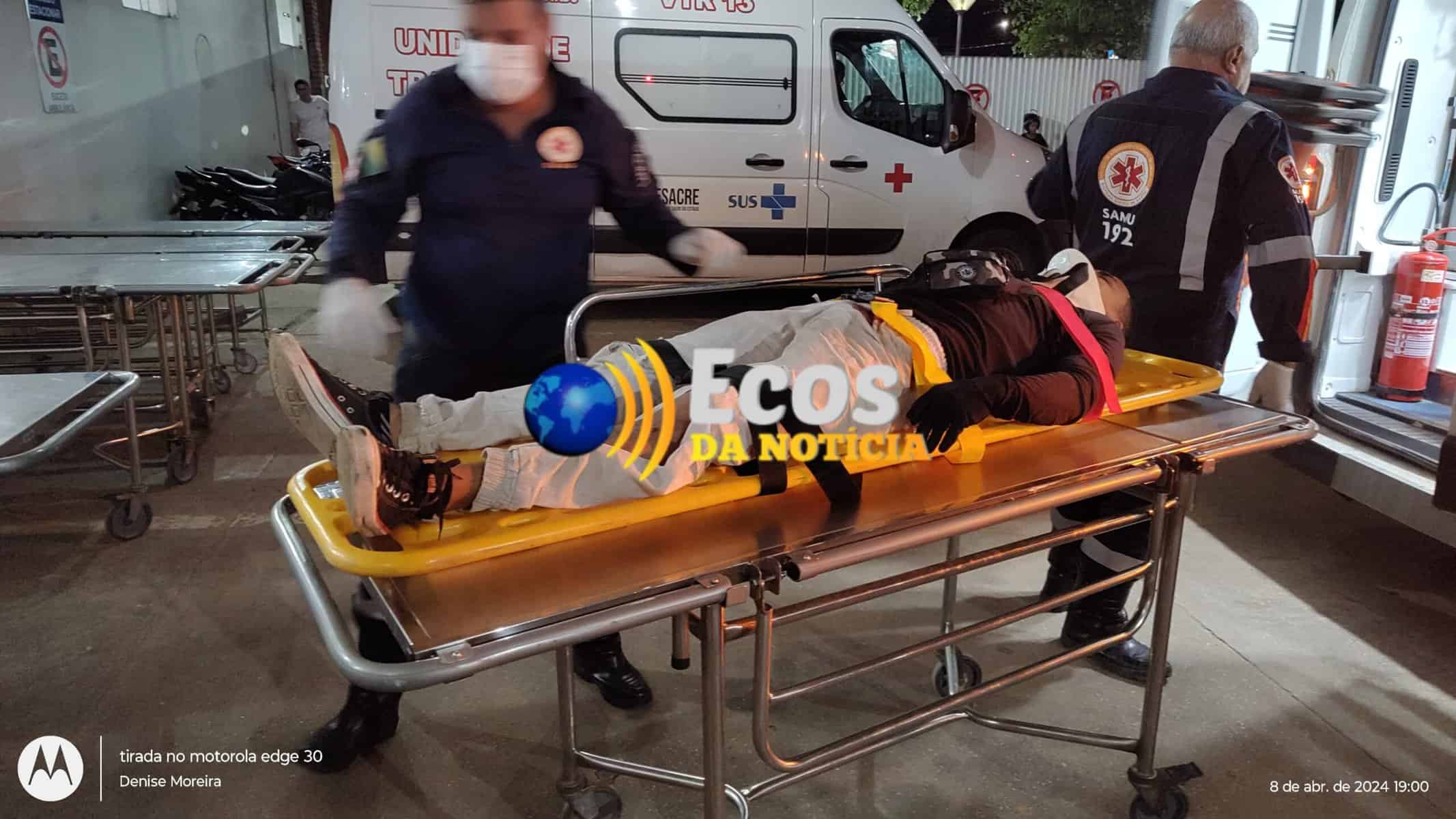 Colisão entre camionete e moto deixa duas pessoas feridas no Nova Esperança