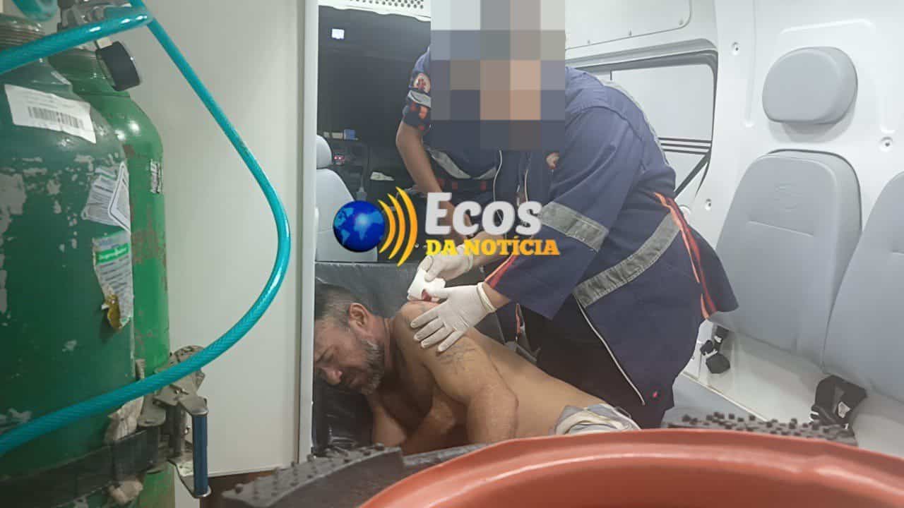 Morador em situação de rua é ferido com facada  em via pública e vai parar no Pronto-Socorro