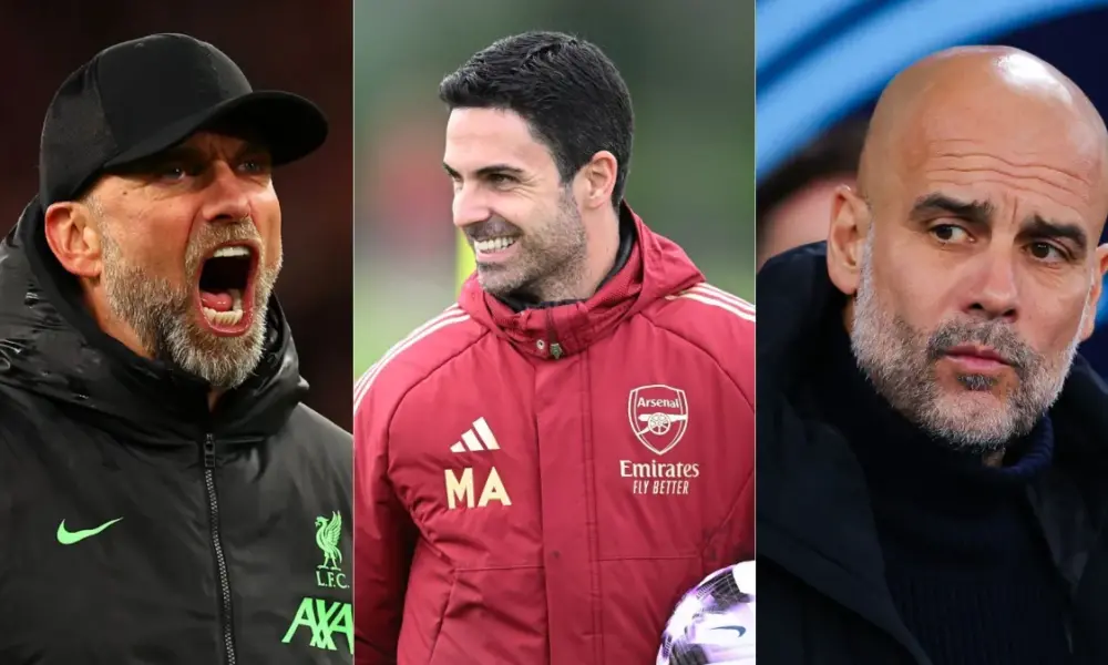 klopp-arteta-guardiola Jürgen Klopp, Mikel Arteta e Pep Guardiola lutam pelo título da Premier League 2023-24
Getty Images (Chris Brunskill/Fantasista; Stuart MacFarlane/Arsenal FC; James Gill - Danehouse)