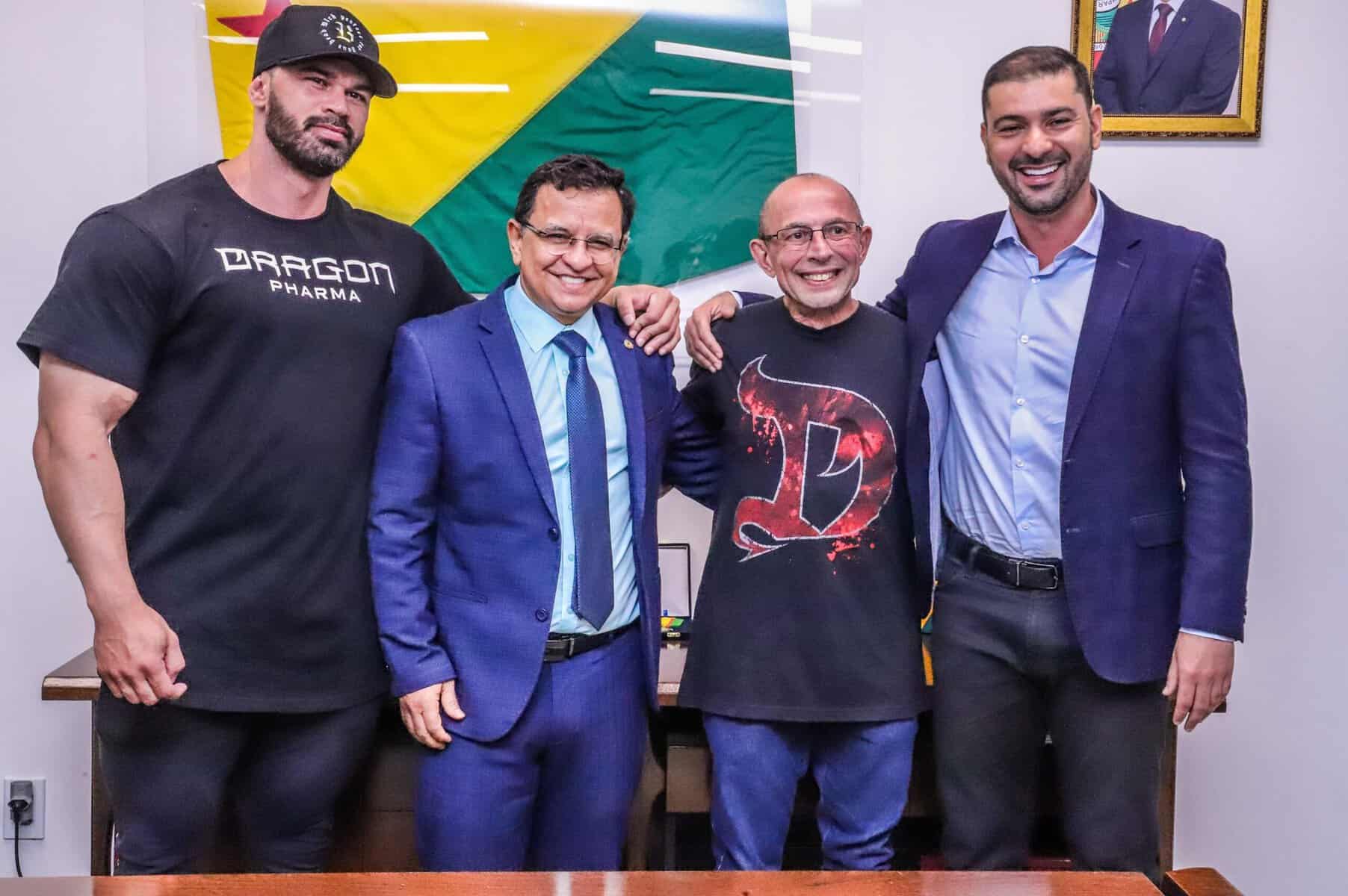 Gonzaga e Nicolau recebem atleta que representará o Acre na “Copa do Mundo” do fisiculturismo e destacam importância do esporte