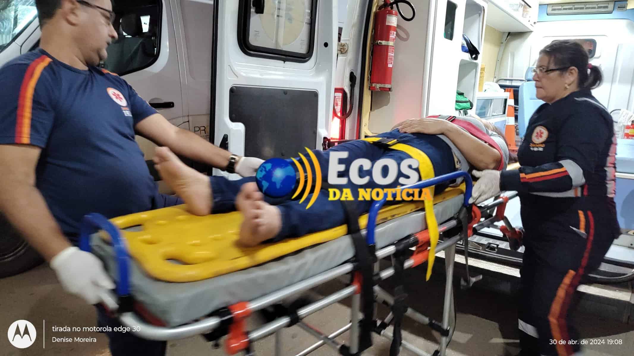 Colisão entre moto e bicicleta, deixa mulher ferida na BR 364