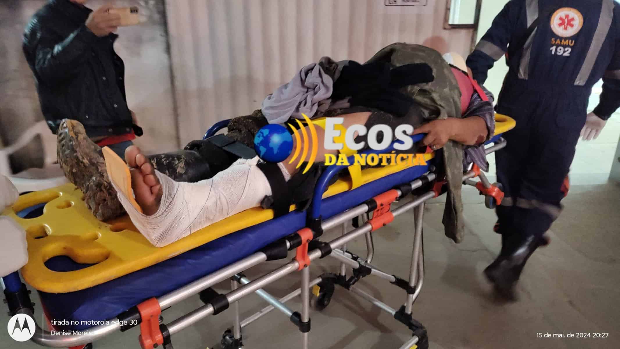 Acidente entre carro e moto deixa homem ferido na Vila do Incra