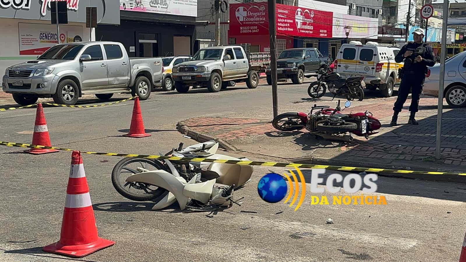 Acidente de trânsito entre motocicletas deixa mulher ferida em Rio Branco