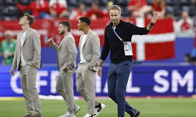 Kasper Hjulmand, treinador da Dinamarca antes do duelo com a Inglaterra — Foto: John Sibley / Reuters