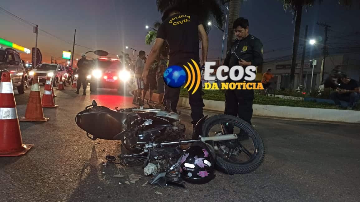 Colisão entre moto e caminhão deixa motociclista ferido no Segundo Distrito de Rio Branco