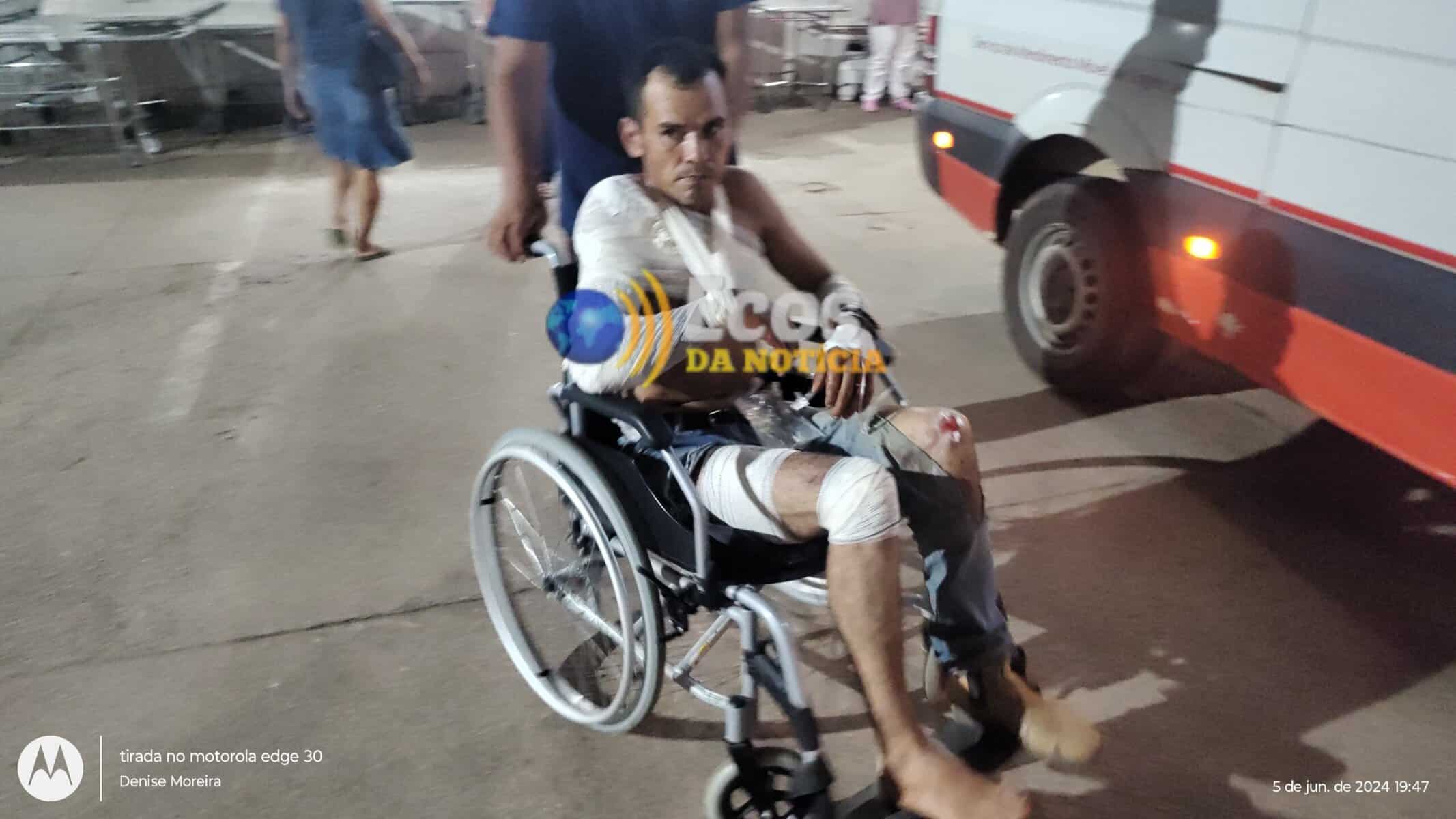 Homem sofre queda de moto ao tentar desviar de cachorro em estrada