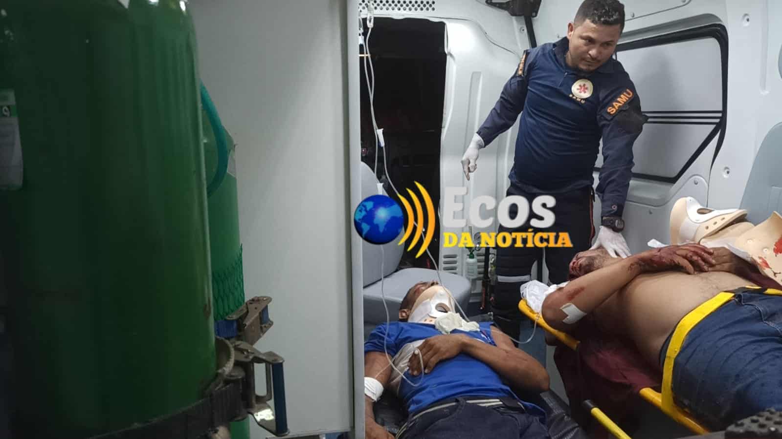 Acidente de trânsito deixa motociclista e ciclista gravemente feridos