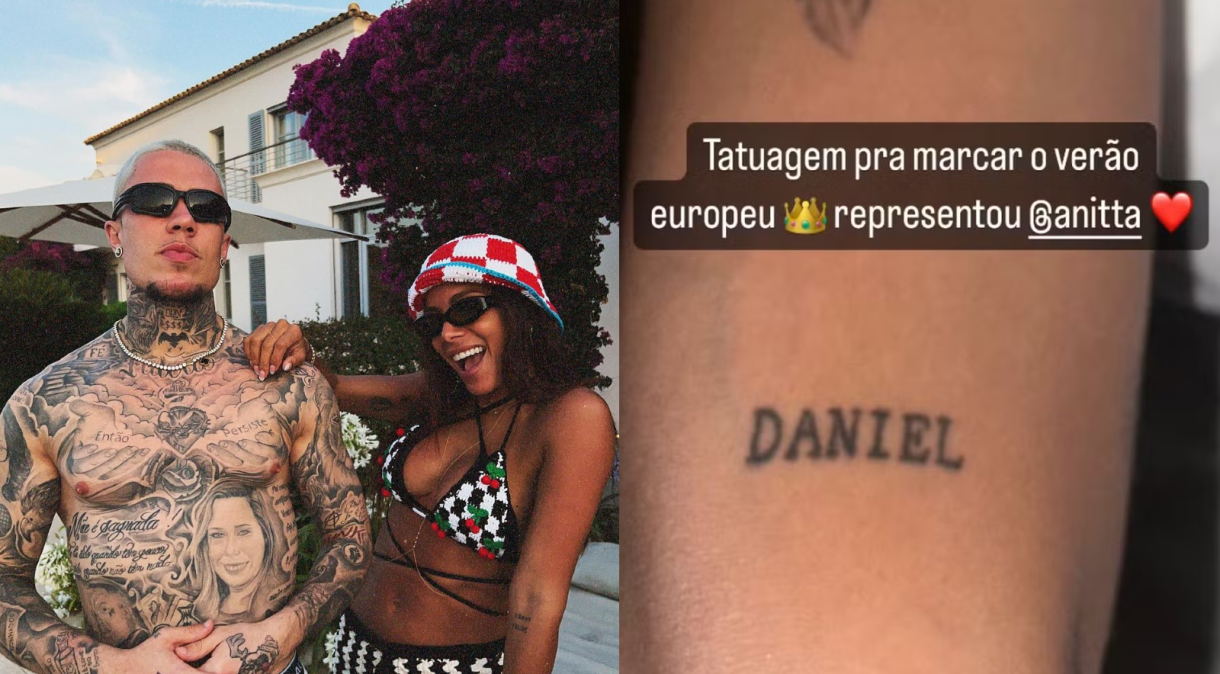 MC Daniel diz que Anitta tatuou seu nome e cantora desmente: “Não existe só ele”