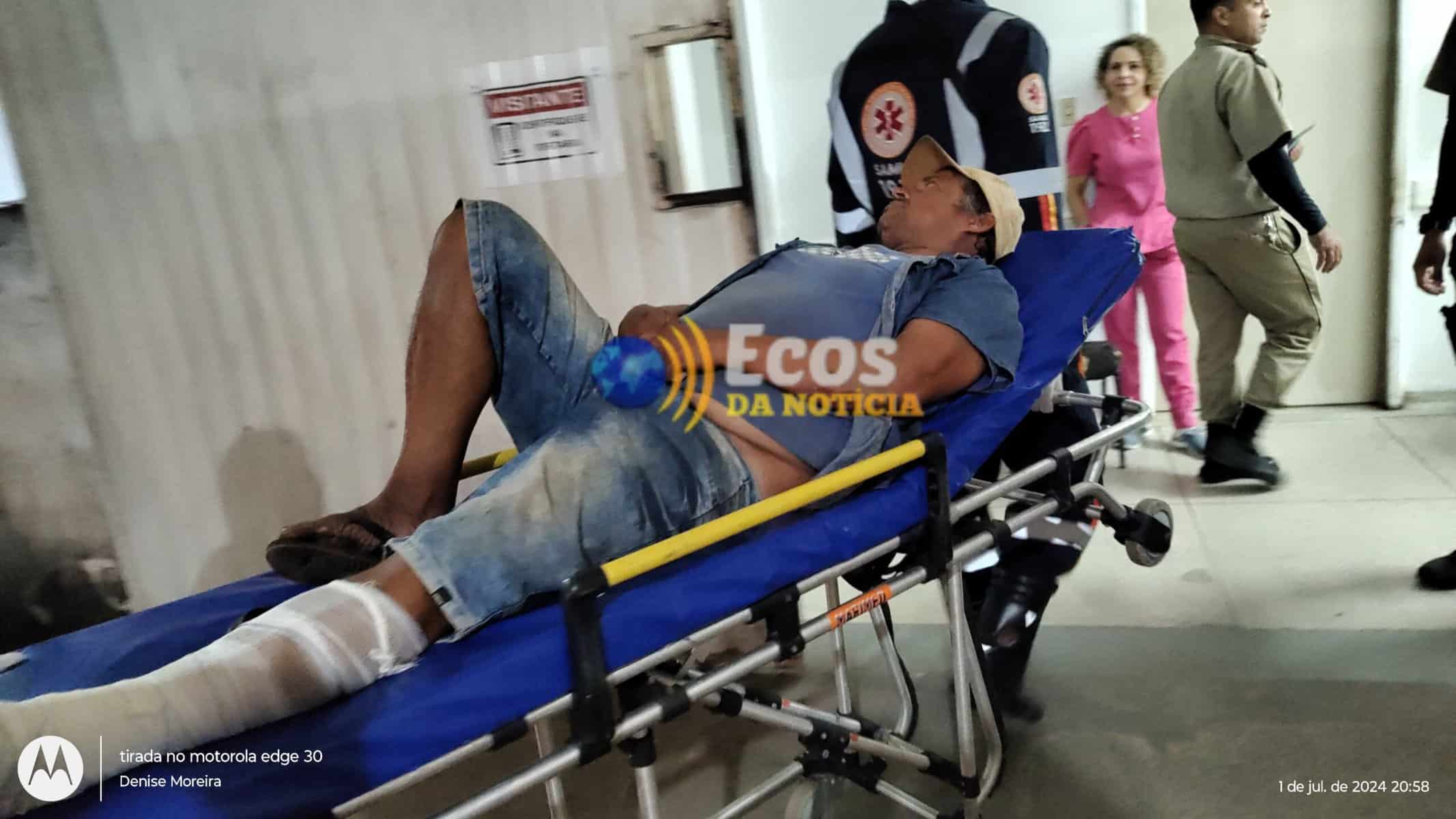 Pedestre é atropelado por ciclista, sofre fratura e vai parar no Pronto-Socorro