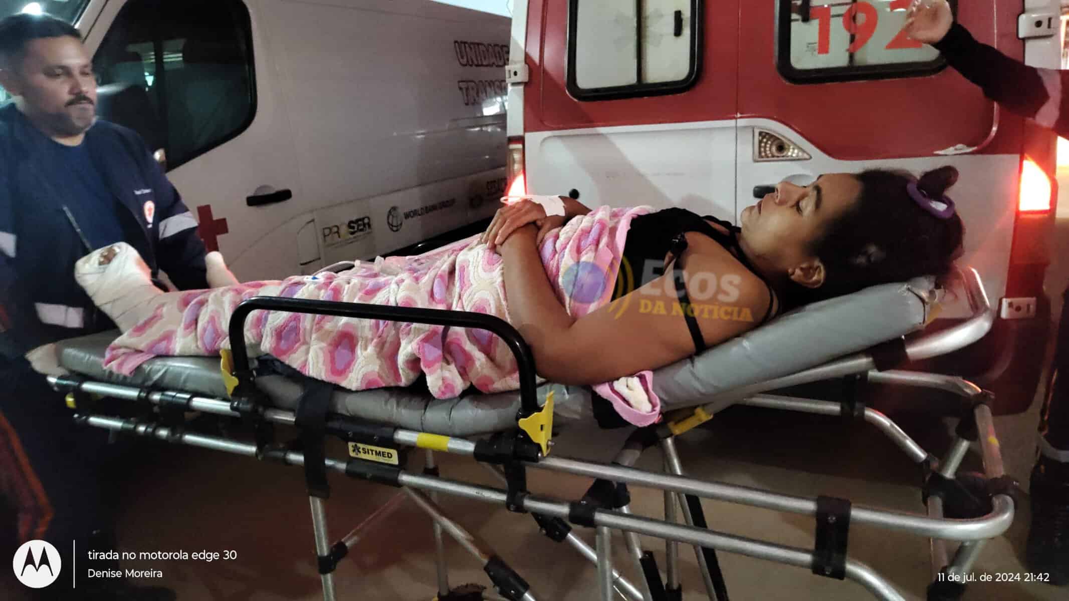 Em Brasiléia, mulher sofre graves ferimentos em acidente e é transferida para o Pronto-Socorro de Rio Branco