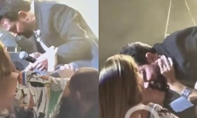 O cantor sertanejo ficou sem reação ao ser beijado pela moça | Bnews - Divulgação Reprodução/ Instagram