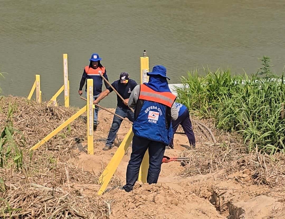 Posto de réguas no Rio Acre é reconstruído após vandalismo