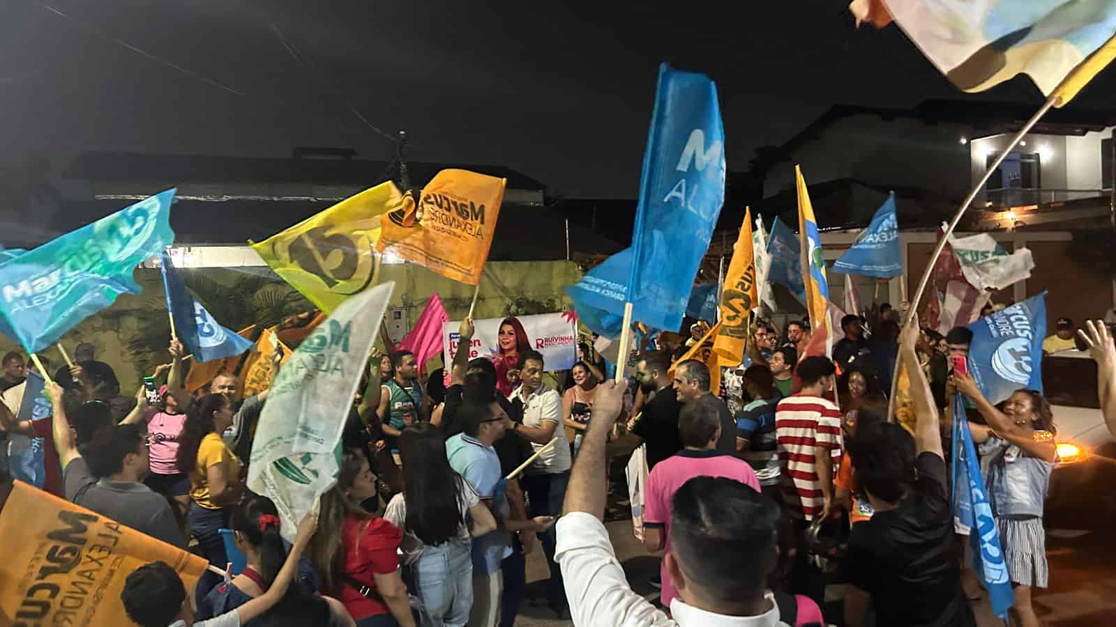 Apoiadores acompanham Marcus na sabatina do ac24horas