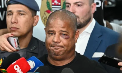 Marcelinho Carioca concede coletiva de imprensa após ser vítima de sequestro em São Paulo • Foto: ROBERTO SUNGI/ATO PRESS/ESTADÃO CONTEÚDO