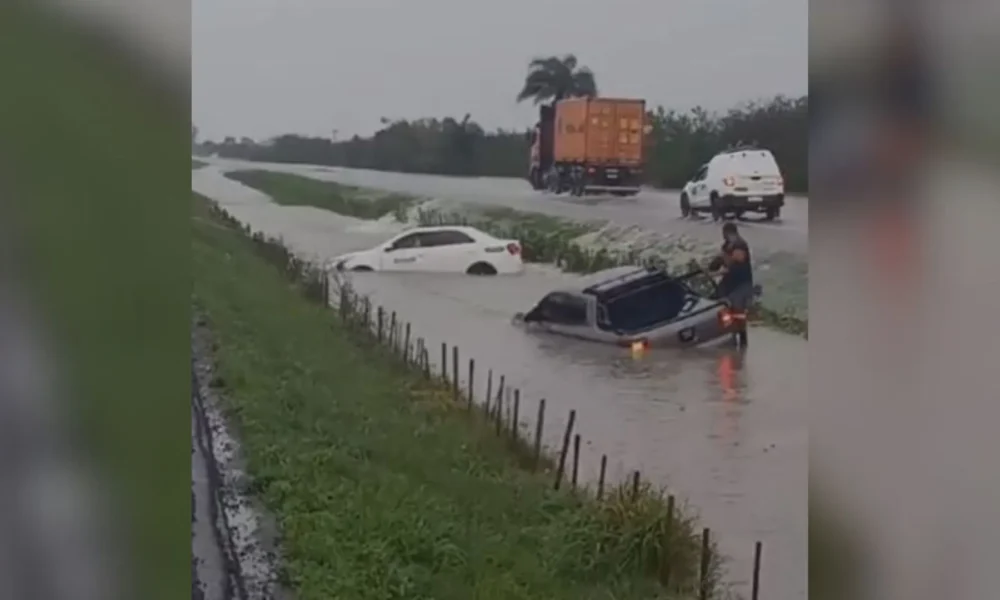 Consequências da chuva em Camaquã (RS) • Reprodução/redes sociais
