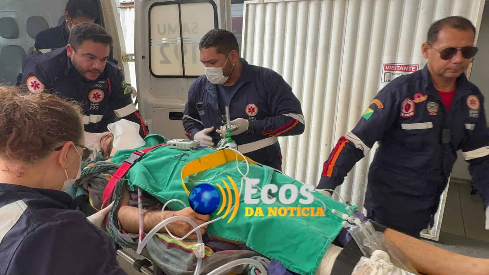 Colono é gravemente ferido após ser atingido por galho durante derrubada de árvore em fazenda