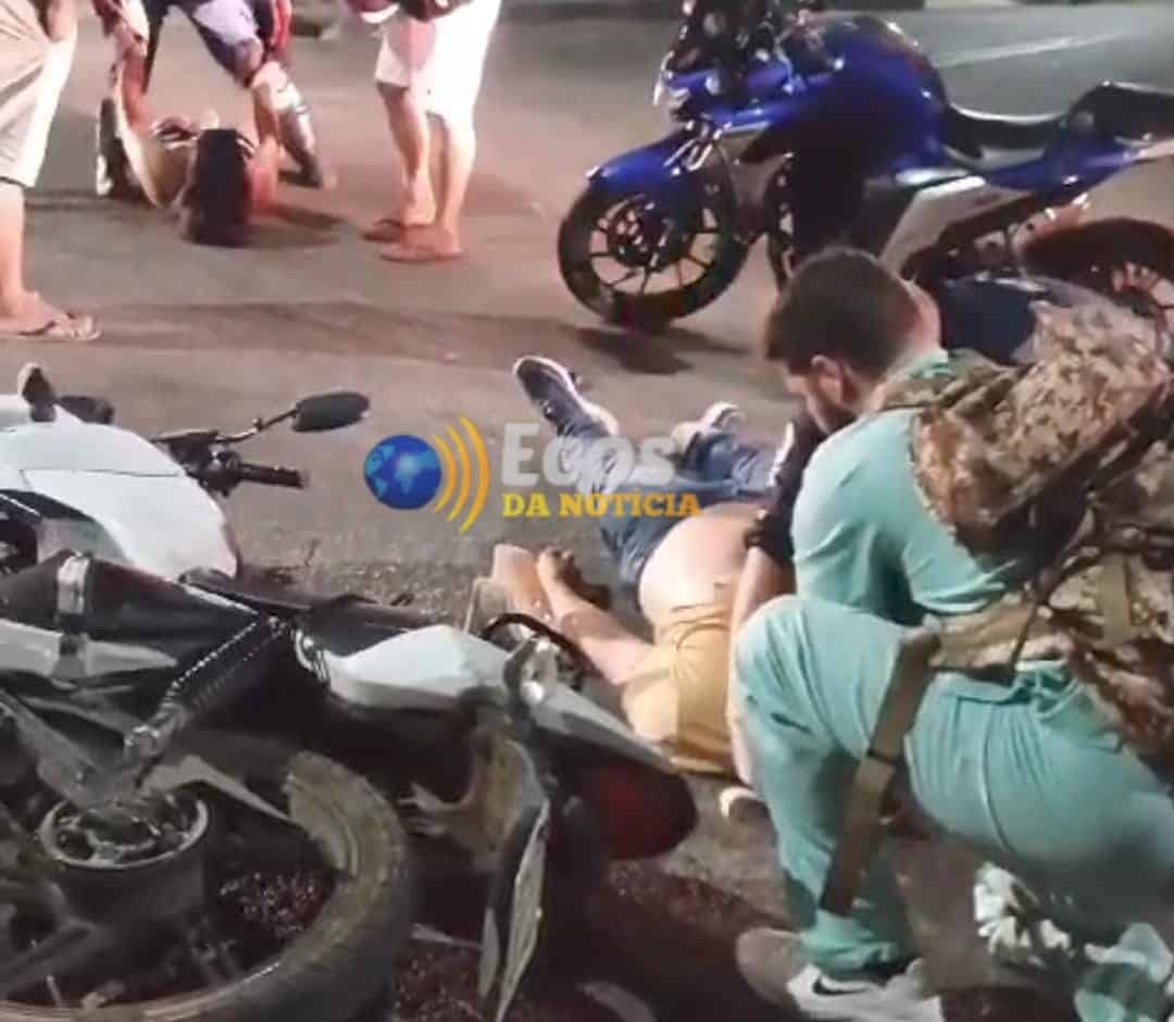 Acidente entre carro e motocicleta deixa dois feridos em Rio Branco