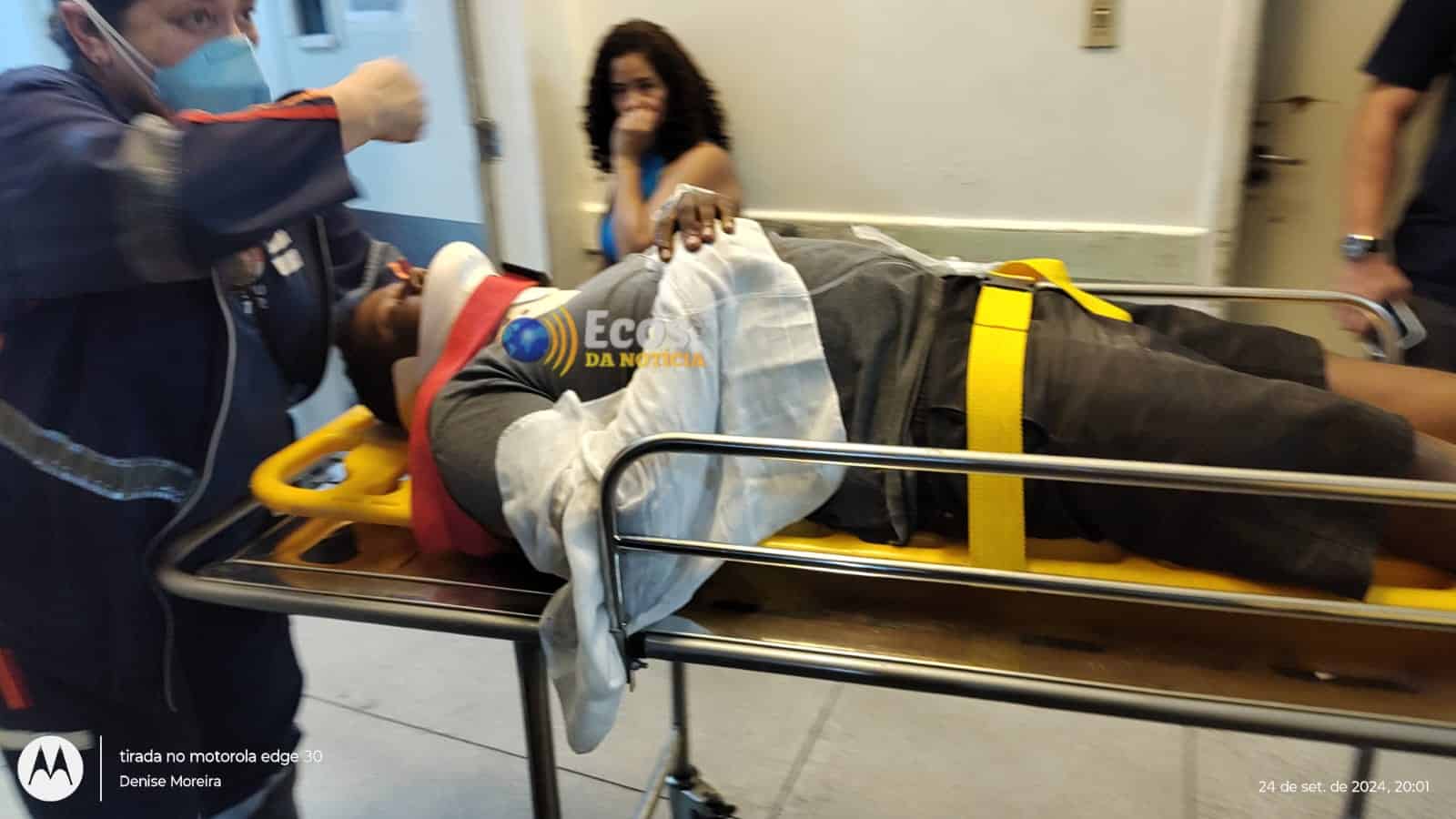 Acidente entre moto e bicicleta deixa duas pessoas feridas na estrada Jarbas Passarinho