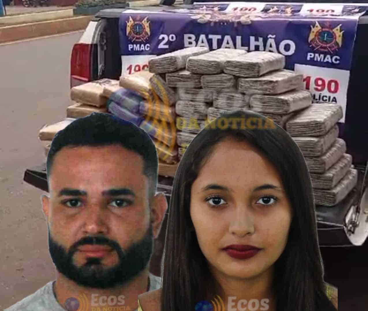 Casal é preso com 50 quilos de drogas em carroceria de veículo no Segundo Distrito de Rio Branco