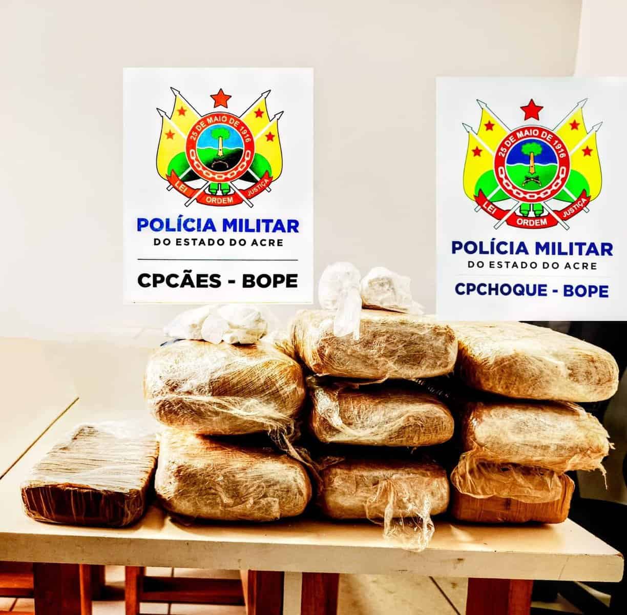 Polícia Militar prende homem com mais de 1OKg de entorpecentes