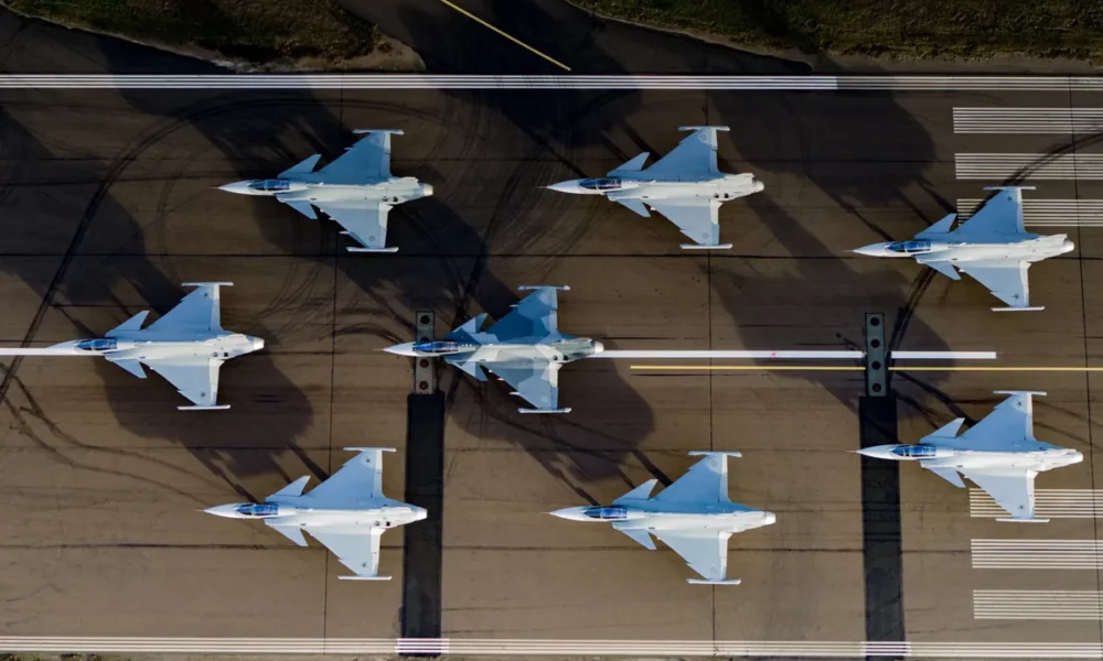 Gripen_1_FAB Caças F-39 Gripen, da sueca Saab • SaabDivulgação