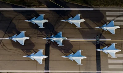 Caças F-39 Gripen, da sueca Saab • SaabDivulgação