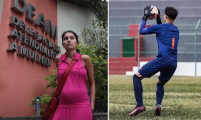 Eliza Samudio em 2009, grávida de Bruninho, hoje com 14 anos — Foto: arquivo e rep instagram