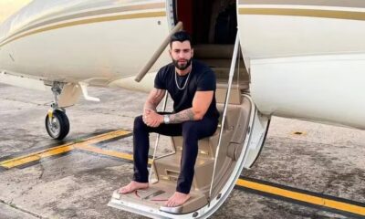 Gusttavo Lima no jatinho — Foto: reprodução/ instagram