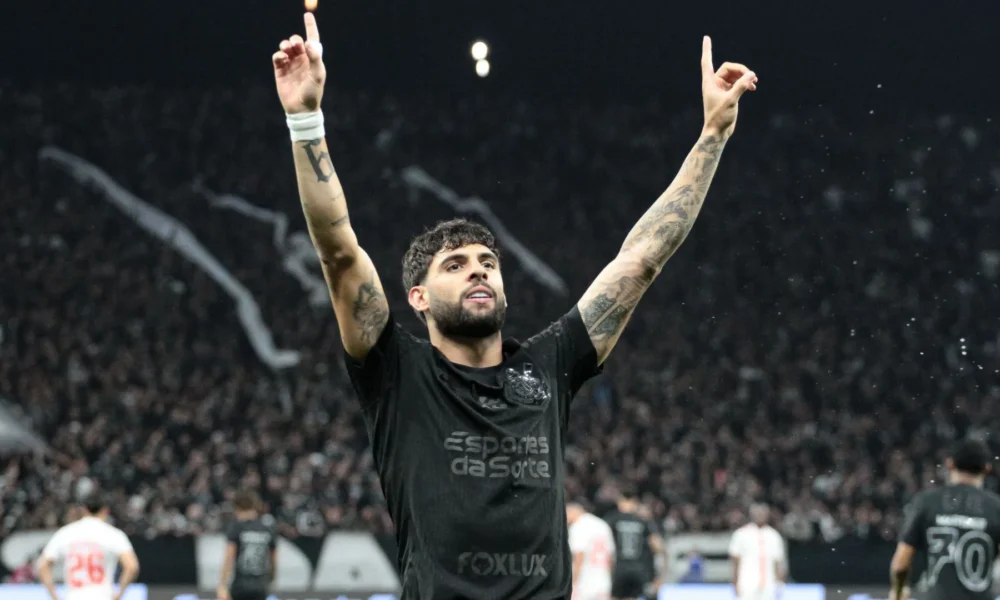 Yuri-Alberto-Corinthians-Inter-e1728493413745 Yuri Alberto, do Corinthians, comemora gol durante a partida contra o Internacional • PETER LEONE/O FOTOGRÁFICO/ESTADÃO CONTEÚDO