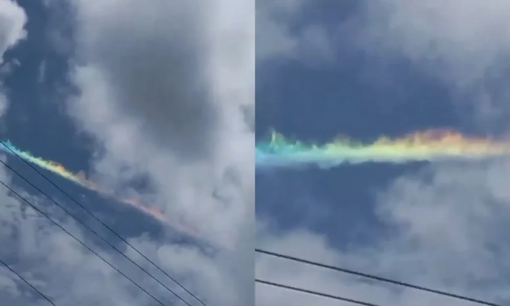 arco-iris-de-fogo1 "Arco-íris de fogo" é avistado no céu de Piauí • Reprodução/ Redes sociais