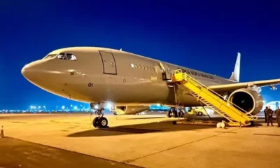 Aeronave KC-30, da Força Aérea Brasileira (FAB), cedida para a Operação Raízes do Cedro (Foto: Divulgação FAB/@fab_oficial)