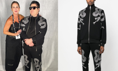 Durante a apresentação, o primeira voz fez uma brincadeira sobre os looks do colega de palco, o chamando de “Elton John do sertanejo”, dada as excentricidades das escolhas • Instagram/Eliane Sampaio/Farfetch