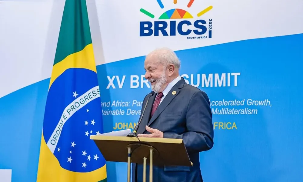 Presidente Lula em encontro de líderes do Brics, na África do Sul, em 2023 — Foto: Ricardo Stuckert/Presidência da República