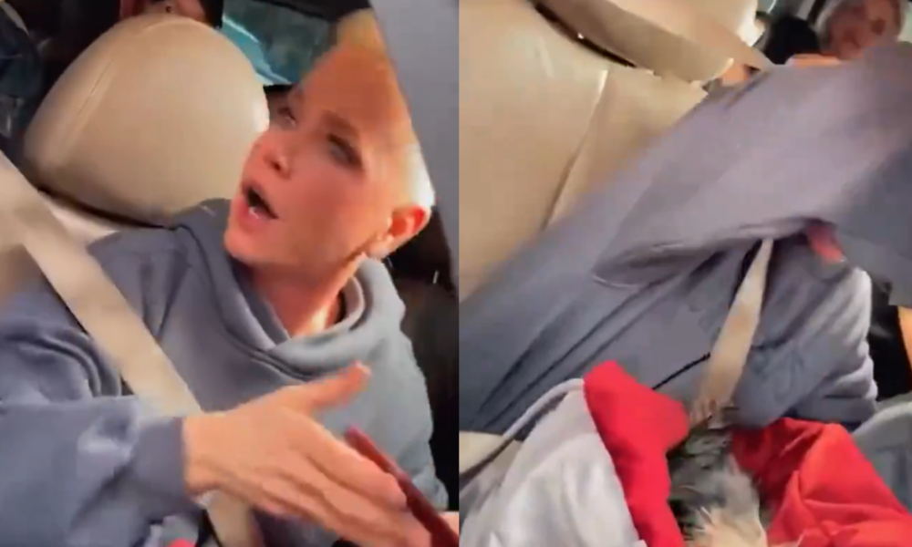 xuxa-cuspe Ao abrir o vidro do carro para tirar fotos com os fãs, um deles cuspiu nela, o que a fez interromper o momento de fotos e ir embora • X